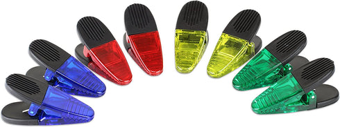 VIP Home Essentials - Thick Plastic Clips With Neodymium Magnet - 3-1/4" Length - Durable Versatile All-Purpose - Set of 8