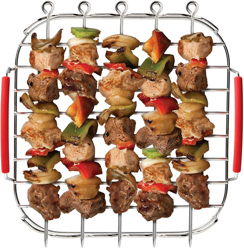 Instant Vortex Official Grill and Lifting Rack with Skewers, 6-Piece, Stainless Steel