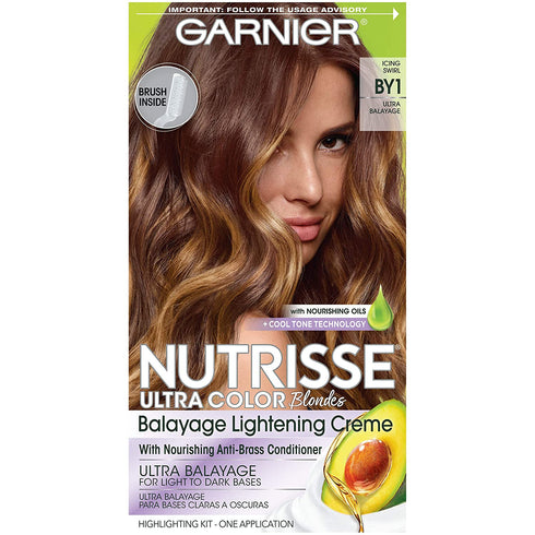 Garnier Hair Color Nutrisse Ultra Color Nourishing Creme, BY1 Ultra Balayage (Icing Swirl) Blonde Permanent Hair Dye, 1 Count (Packaging May Vary)