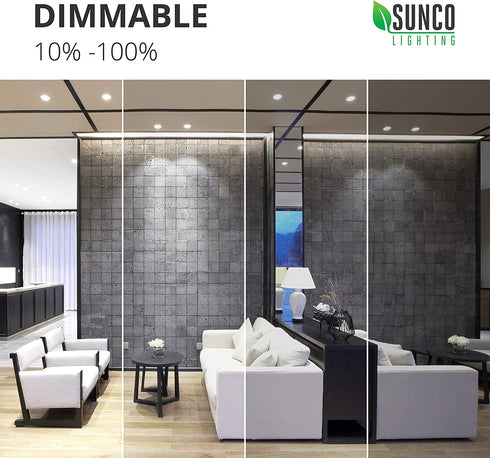 Sunco Lighting 1 Pack 5/6 Inch LED Recessed Downlight, Gimbal, Selectable Light, 5 Colors (2700K/3000K/3500K/4000K/5000K), 12W=60W, Dimmable, Adjustable, Damp Rated, Simple Installation UL