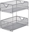 Mind Reader 2 Tier Metal Mesh Storage Baskets Organizer, Home, Office, Kitchen, Bathroom, Silver