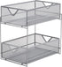 Mind Reader 2 Tier Metal Mesh Storage Baskets Organizer, Home, Office, Kitchen, Bathroom, Silver