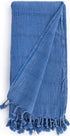 Bersuse 100% Cotton Troy Stonewashed Turkish Towel - 37x70 Inches, Blue