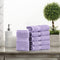 SUPERIOR Solid Egyptian Cotton 6-Piece Face Towel Set, Purple, 900GSM FACE PR