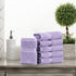 SUPERIOR Solid Egyptian Cotton 6-Piece Face Towel Set, Purple, 900GSM FACE PR