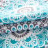 DriftAway Bella Medallion Pattern Room Darkening Rod Pocket Window Curtain Valance 52 Inch by 14 Inch Aqua and Gray