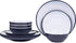 Melamine Dinnerware Set - 12pcs dinnerware set Indoor and Outdoor use, Two-color Design Dishes Dinnerware Set for 4,Dishwasher Safe, Blue