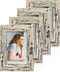 iRahmen 4 Pack 4x6 Rustic Picture Frame Set with High Definition Glass Photo Frame for Desktop Display and Wall Mounting(IR-US002-BW-P4X6(4PK))