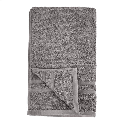 Amazon Basics GOTS Certified Organic Cotton Hand Towel - 6-Pack, Stone Gray
