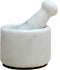 KLEO 2.5" Diameter White Marble Stone Mortar and Pestle Set Spice, Medicine Pills Grinder Masher - SMALL SIZE
