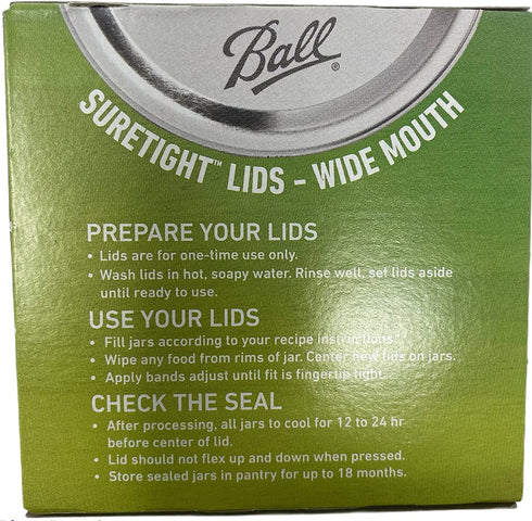 Ball Wide Mouth Lids 3 Dozen or a Total of 36 Canning Preserving Wide Lids, Lids Only No Bands or Rings With this Offer