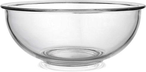 Bovado USA 4 Quart Glass Bowl for Storage, Mixing, Serving - Clear, Dishwasher, Freezer & Oven Safe Premium Quality Glass, Easy-Clean, 4 QT
