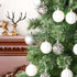 45Pcs 6cm/2.36inch Christmas Balls Glitter Christmas Tree Ornaments Hanging Christmas Home Decorations for Home House Bar Party(Silver/White)