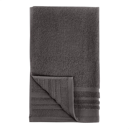 Amazon Basics Cosmetic Friendly Towel Set - 8-Piece Set, Stony Slate