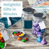 Otis Classic Glass Mason Jars - Mini Mason Jar Glasses with Lids & Handles for Holiday Crafts, Favors & Home Decor, 3.4 Ounce Pack of 12 Mini Mason Jars with 18 Chalkboard Stickers, 20 Labels & Pen