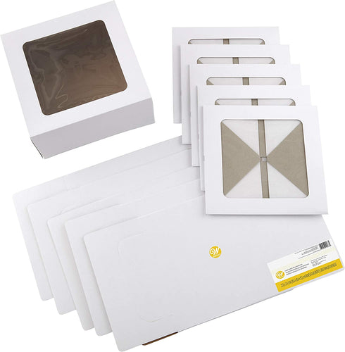 Wilton 12-Inch Cake Boxes with Windows for 10-Inch Cakes, White, 6-Count