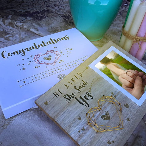He Asked, She Said Yes Engagement Picture Frame , Engagement Gift For Couples Unique , Engaged Gifts For Her , Gifts For Newly Engaged Friend , Bride To Be Gifts For Her , Engagement Gifts For Women