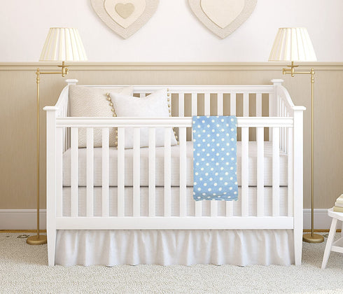 Little Starter Plush Toddler Blanket, Blue Dot
