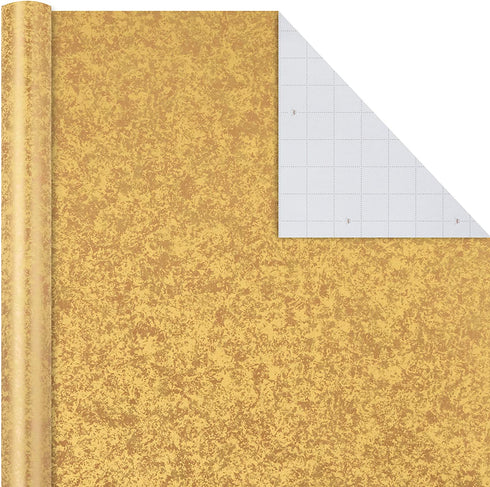 Hallmark Premium Wrapping Paper Bundle with Cut Lines on Reverse - Marble, Sparkly Black, Antiqued Marigold (3-Pack: 85 sq. ft. ttl.) for Christmas, Graduations, Birthdays, Weddings, Bridal Showers