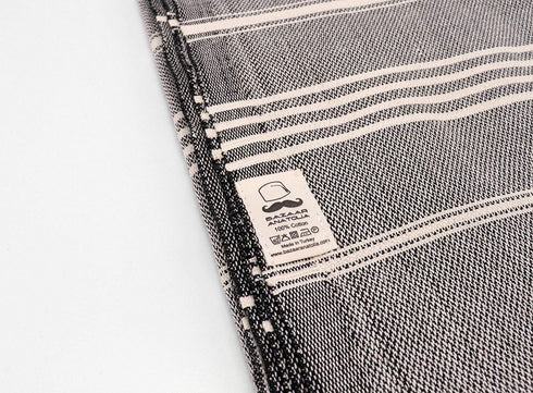 Bazaar Anatolia Slim Line Turkish Towel 100% Cotton Peshtemal Beach Towel 76x38 Thin Lightweight Travel Camping Bath Sauna Gym Pool Blanket Fouta Bridesmaid Gift Quick Dry Towels (Black)