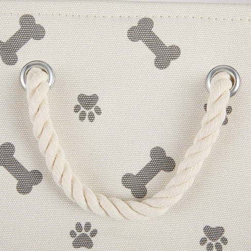Bone Dry Pet Storage Collection Paw and Bone Print, Small Rectangle, Gray