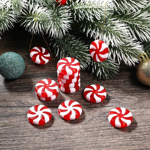 KESYOO 50pcs Christmas Candy Cane Christmas Tree Hanging Peppermint Ornaments for Holiday Decoration Party Favors 25mm