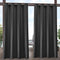 Exclusive Home Indoor/Outdoor Solid Cabana Grommet Top Curtain Panel, Charcoal, 54x84, 2 Piece
