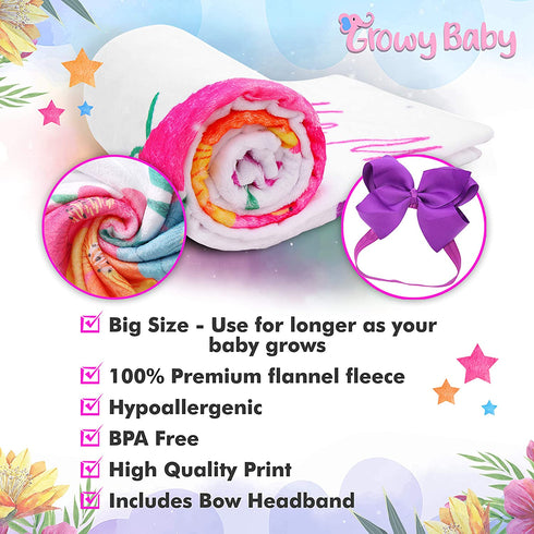 Growy Baby Milestone Blanket for Baby Girl Gifts - Nursery Decor Baby Monthly Milestone Blanket Girl - Newborn Baby Shower Flannel Fleece Girl Milestone Blanket - 60"x40"