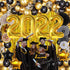 Huge 2022 Graduation Balloon Arch Kit - Pack of 110, Gold 2022 Balloons | Gold Foil Fringe, Hanging Swirls, Graduation Balloon Garland Kit | Graduation Party Decorations, Graduation Decorations 2022