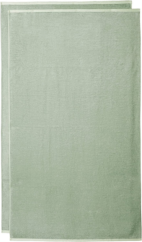 Amazon Basics Quick-Dry Bath Towels - 100% Cotton, 2-Pack, Seafoam Green