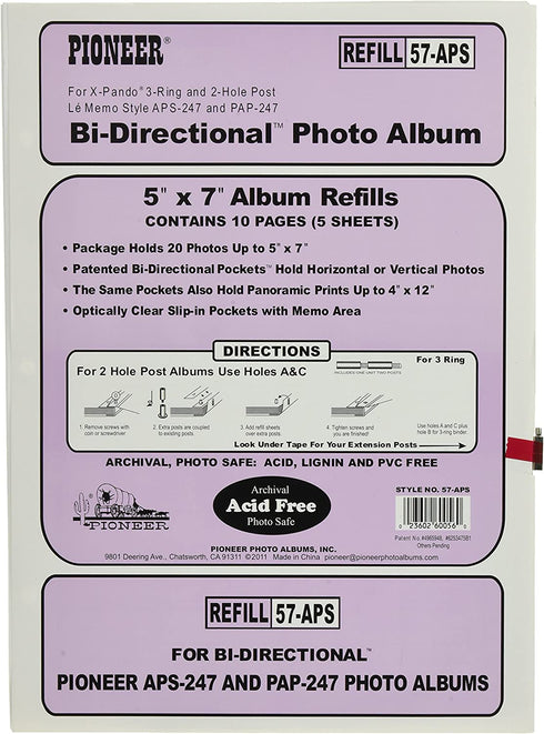 Pioneer Photo Albums 30 Pocket Refill for APS-247 Series Photo Albums, 5 by 7-Inch