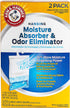 Arm & Hammer Fragrance Free Hanging Moisture Absorber and Odor Eliminator 2 Pack - Traps Moisture for Fresher, Cleaner Air