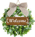 Spring Wreaths for Front Door Wreath 16 inch with Welcome Sign Farmhouse Outdoor Summer Wreath Greenery Eucalyptus for All Seasons