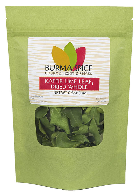 Kaffir Lime Leaves, Dried | Key Ingredient in Thai cuisine | USA grown and packaged | Whole uncrumpled leaves | Farm to table in days