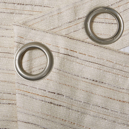 Comfort Spaces Grasscloth Blackout Window Curtain Pair / 2 Pieces Panels Grommet Top Energy Efficient Saving Drapes for Living Room Bedroom and Dorm, 40" W x 95" L, Ivory