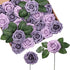 TINGE TIME Artificial Flowers for Decoration Rose 25pcs African Violet Purple Fake Roses with Stem for DIY Wedding Bouquets Centerpieces Bridal Shower Party Home Decorations