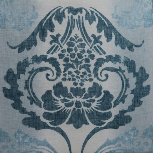 HPD Half Price Drapes SHCH-PS18043A-84-GR Damascus Grommet Faux Linen Printed Sheer Curtain (1 Panel), 50 X 84, Damacus Teal