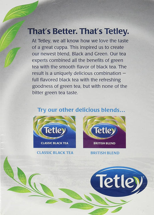 Tetley, Black & Green Tea Bags, 72 Count, 5.08oz Box (Pack of 3)