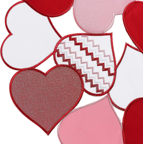 Valentine's Day Red Heart Placemats Set of 4, 15 Inch Round Place Mats for Dining Table, Mother's Day or Wedding Table Decoration,14th February Gifts