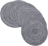 Round Braided/Woven Placemats, Indoor/Outdoor Placemat/Charger, Kitchen Mat for Dinning Table Washable Set of 6 Dark Grey