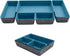Teeo Felt Drawer Organizer Container Caddy Jewelry Tray Makeup Storage Organizers Home Office Desk Cosmetic Bins Dividers Box Compartment Nursery Bedroom Closet Organization, Pack of 5, Turquoise