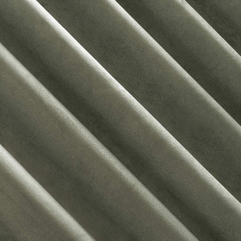 Sun Zero Hampshire Velvet Noise Reducing Thermal Extreme 100% Blackout Back Tab Curtain Panel, 50 in x 84, Moss Green