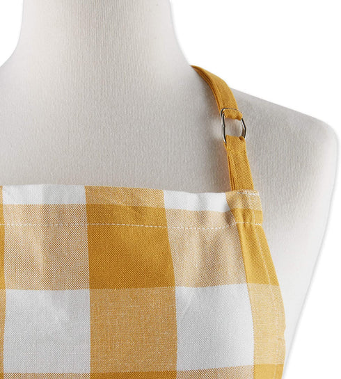 DII Buffalo Check Kitchen Collection, Classic Farmhouse Chef Apron, One Size, Honey Gold