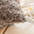 JAUXIO Faux Fur Decorative Throw Pillow Shams 2 Pack Luxury Shaggy Pillowcases Crystal Velvet Reverse King Size (Dark Grey Ombre, 20 X 36 Inches)