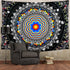 Trippy Mandala Tapestry Psychedelic Black and White Tapestry Hippie Celestial Space Tapestry Bohemian Boho Tapestry Wall Hanging for Living Room