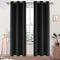 DWCN Black Thick Blackout Curtains Room Darkening Thermal Insulated Block Out Light Grommet Window Drapes for Bedroom Panel 42 x 84 Inches Long, Set of 2