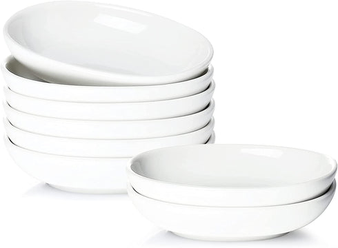 Teocera Dipping Bowls, Dipping Sauce Dishes, 3 Ounce Porcelain Bowls for Dipping, Condiment Dishes, Set of 8, White