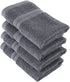 Qute Home 4-Piece Washcloths, Bosporus Collection 100% Turkish Cotton Premium Quality Towels for Bathroom, Quick Dry Soft and Absorbent Turkish Towel, Set Includes 4 Wash Cloths (Grey)