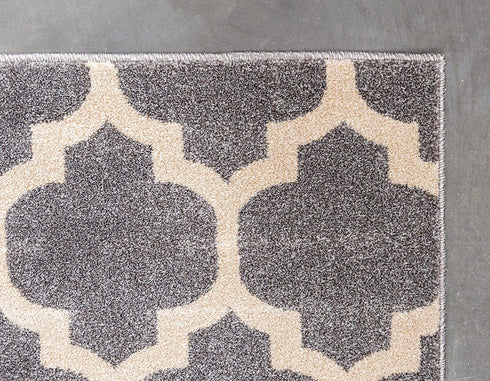 Unique Loom Trellis Collection Modern Morroccan Inspired with Lattice Design Area Rug, 2 ft 2 in x 3 ft, Gray/Beige