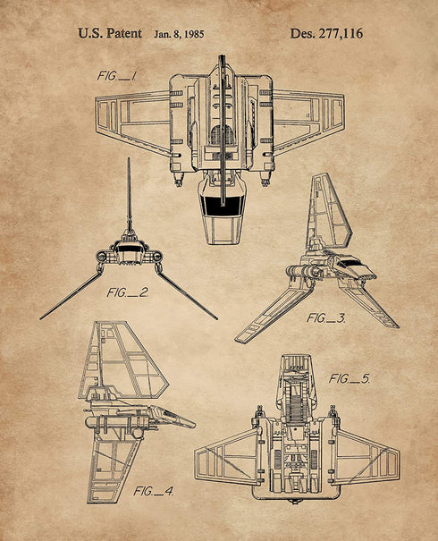 Star Vessels Gifts Under 20 - Set of 8 Wall Art Prints (8x10) for Men Boys Women Bathroom Bedroom Room Decor Movie Sci Fi Wars Comic-Con Man Cave Garage Retro Reinterpreted Studio Student Decorations